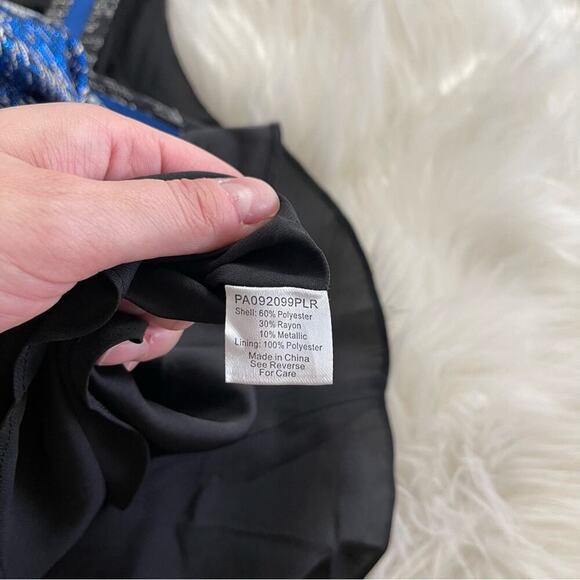 Revolve Parker Coventry Blue Banded Black Heather Fit Flare Dress XS - Picture 8 of 9